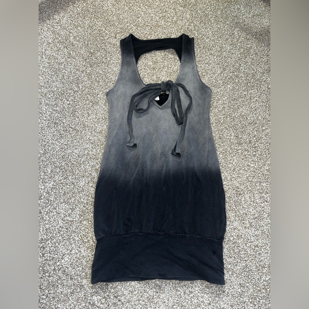 Lux - Grey & black ombre Indie sleeve grunge sleeveless tunic dress